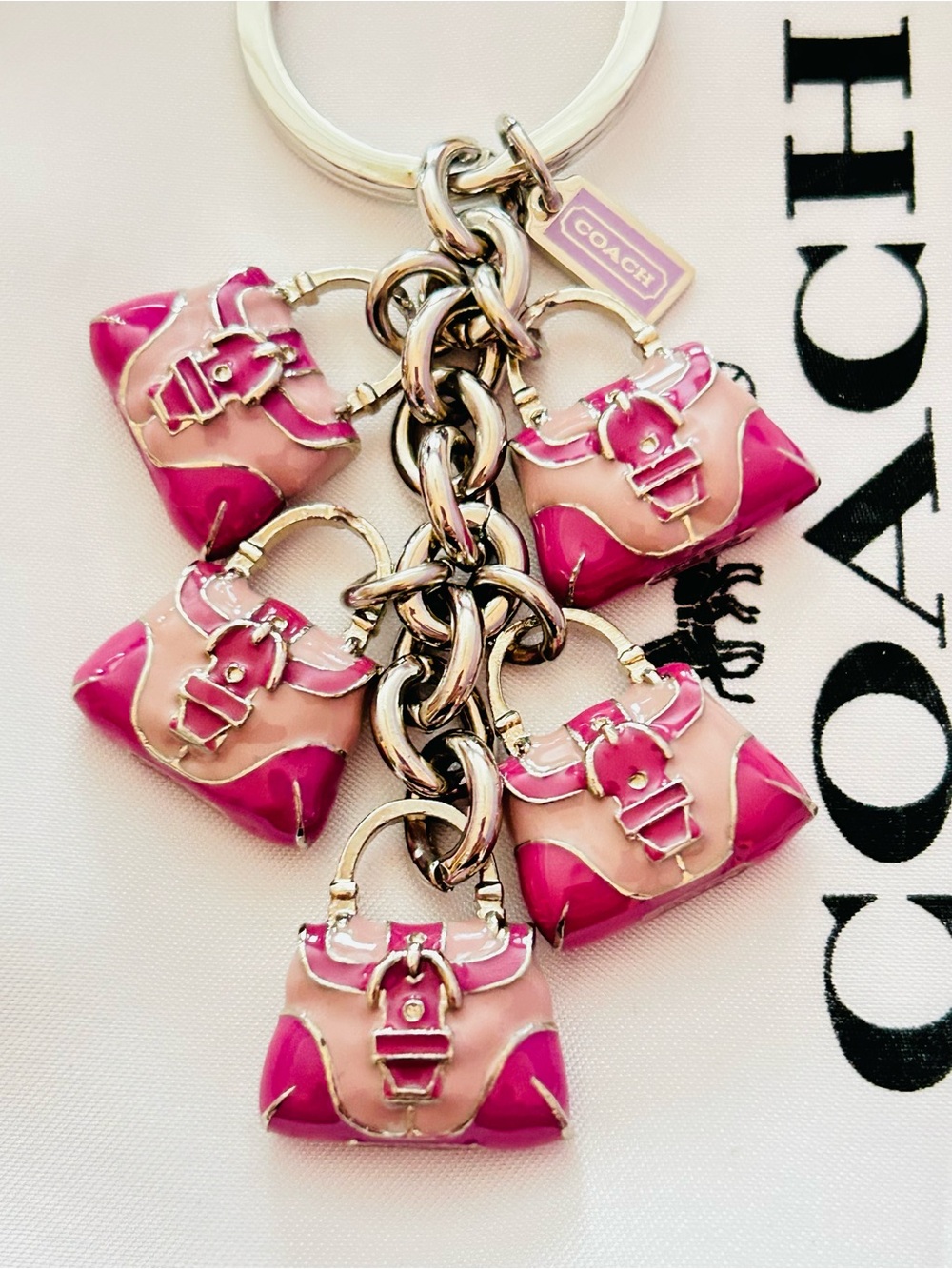 NWOT RARE Coach 3-D Y2K Pinkish Purple SoHo Keychain/ Bag Charm